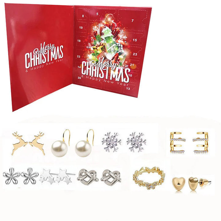 Unboxing a daily surprise from the women's holiday jewelry advent calendar gift set