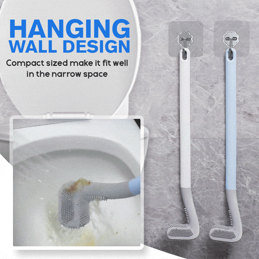 Golf club head toilet brush showing flexible silicone bristles for deep cleaning