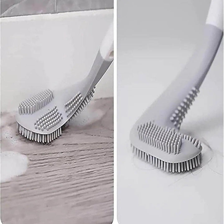 Wall mounted golf club toilet brush holder installed in modern bathroom