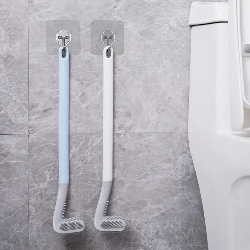 Adhesive wall mount bracket for hanging golf club toilet brush holder