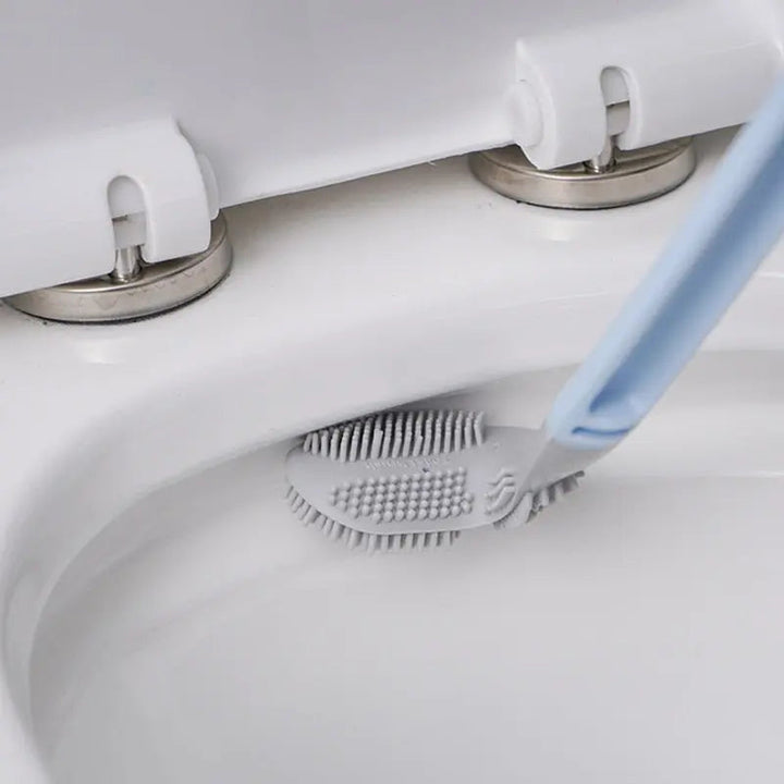 Bathroom cleaning tool set featuring golf head toilet brush in white holder