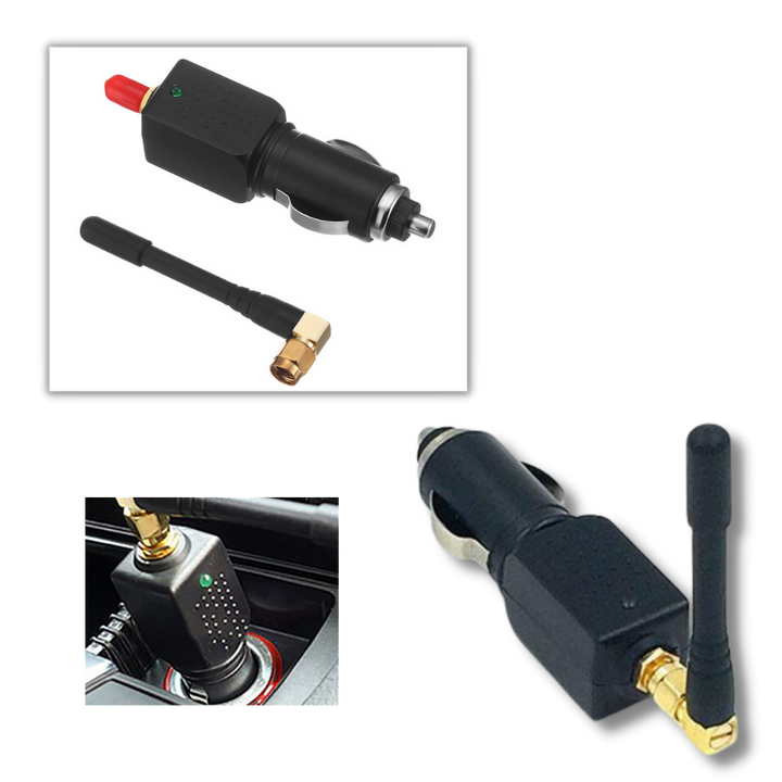 Universal car cigarette lighter adapter with built-in antenna for vehicle