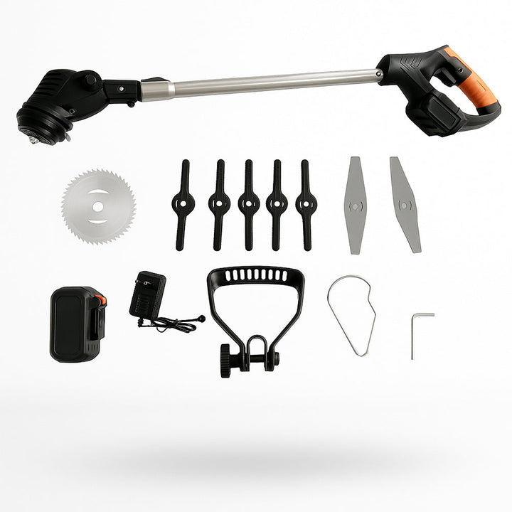 Cordless 18V grass trimmer with adjustable telescopic shaft for lawn care