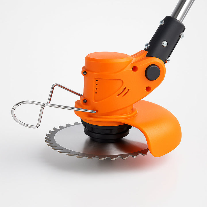 Ergonomic electric edger and lawn care tool in a modern garden setting