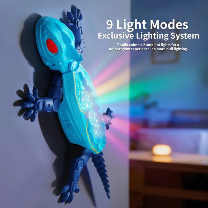 Rechargeable remote control robot gecko toy with vibrant LED lights