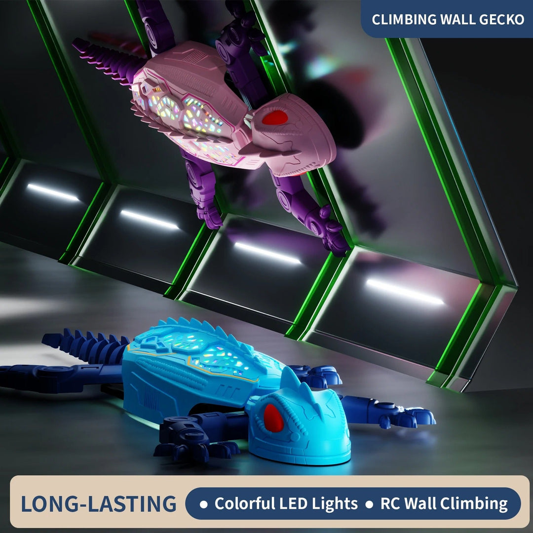 Electronic wall crawling lizard toy for kids with wireless controller