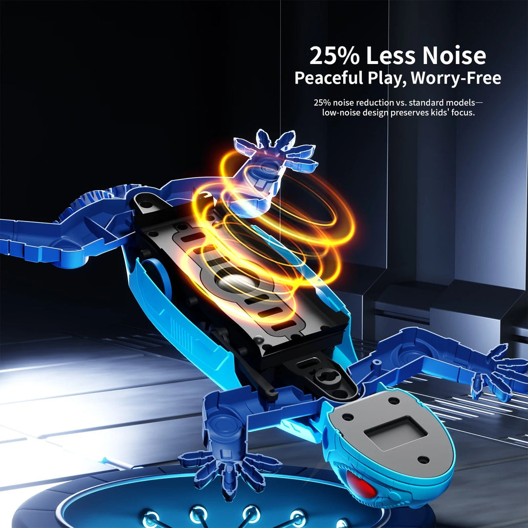 Kids electronic robot lizard toy and remote control set in action