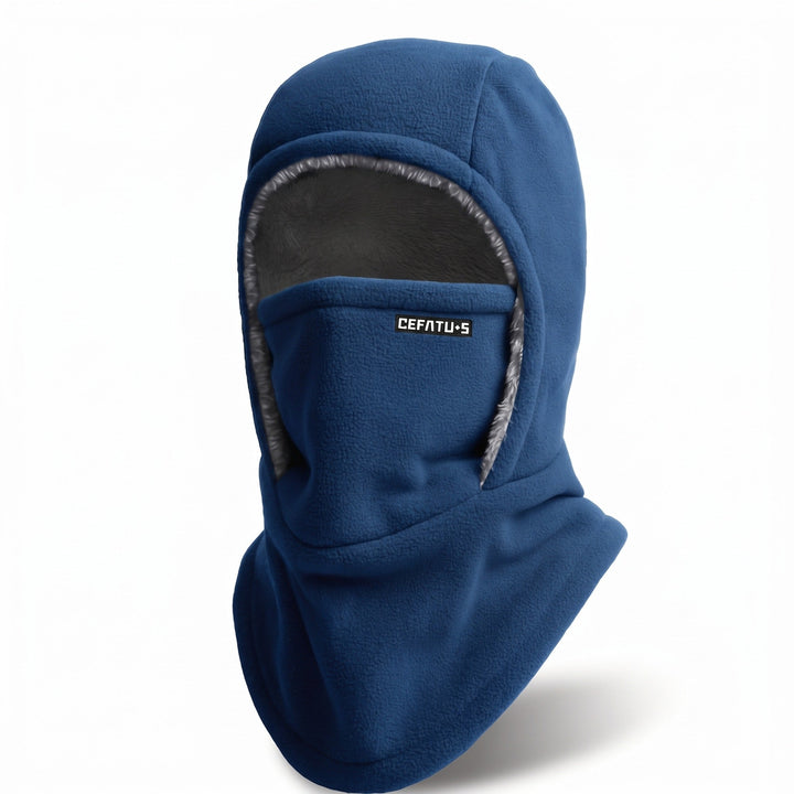 Durable windproof fabric detail of the unisex outdoor winter headwear