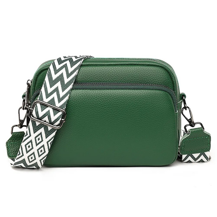 Casual outfit paired with a trendy leather messenger bag