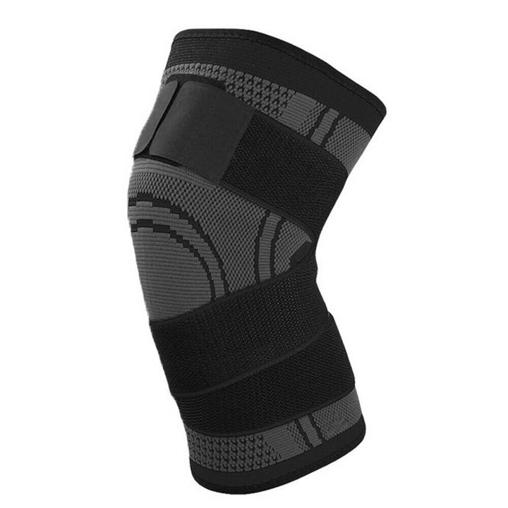 Black knee compression sleeve viewed from the side