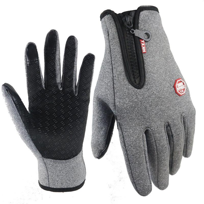 Close-up of touchscreen sensitive fingertips on unisex thermal cycling gloves