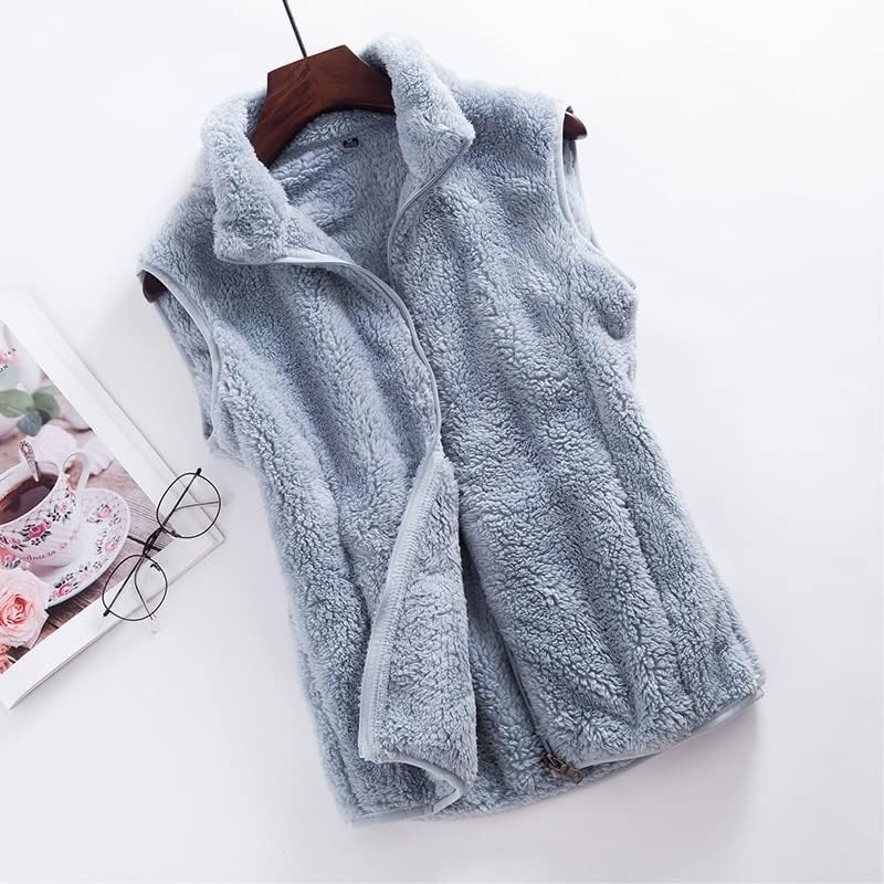Cozy fleece outerwear vest for women, ideal for cold weather layering