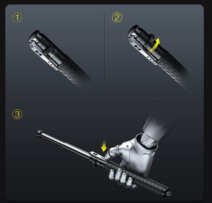 Close-up view of ergonomic handle on telescopic trekking support stick