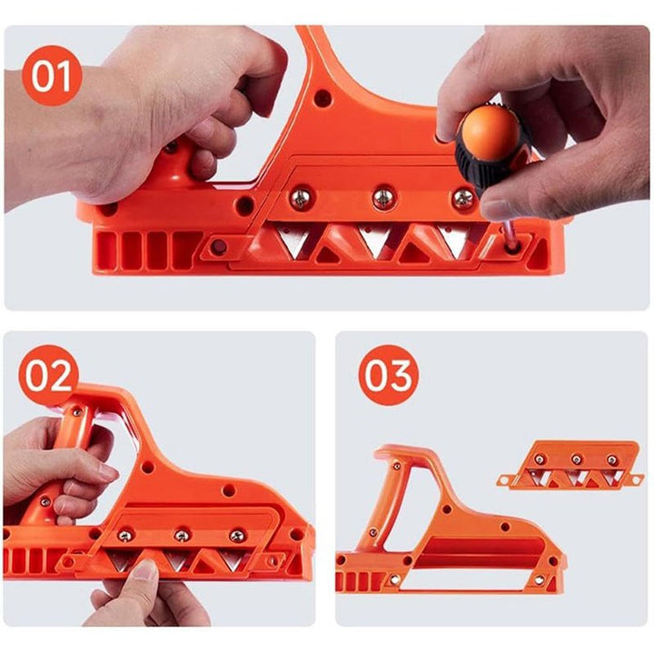 Woodworking tool hand planer featuring sharp interchangeable blades for precise cuts