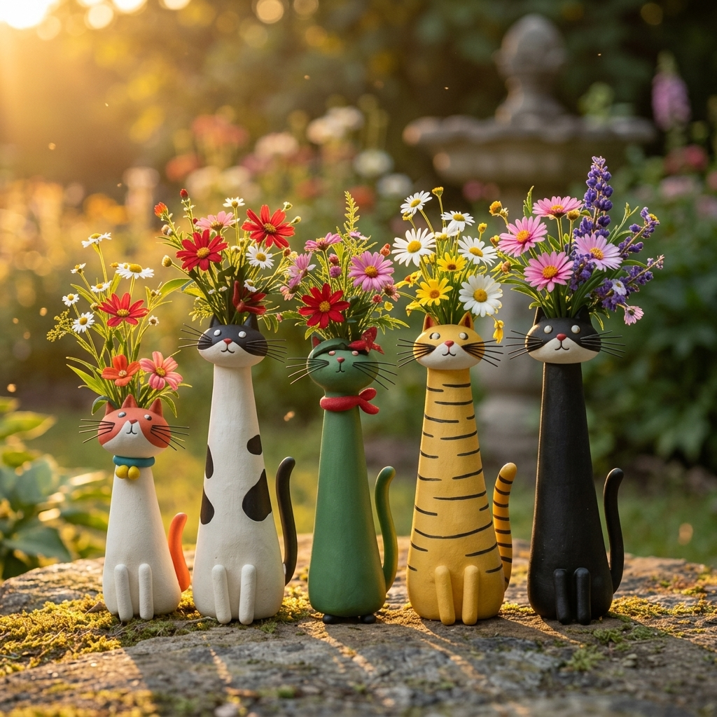 Chic ceramic cat flower pot as a thoughtful gift for cat lovers