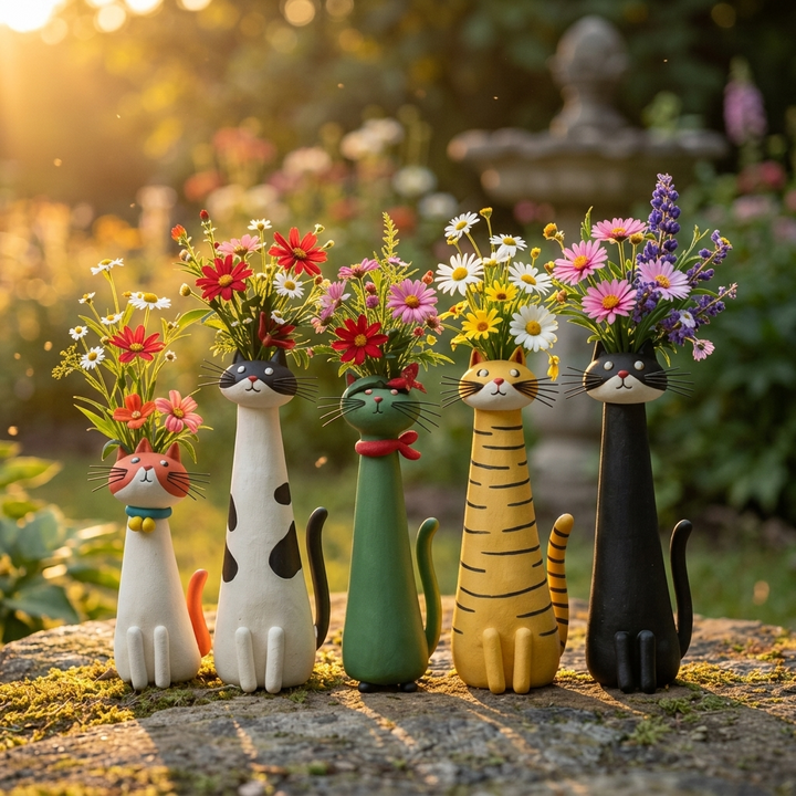 Chic ceramic cat flower pot as a thoughtful gift for cat lovers