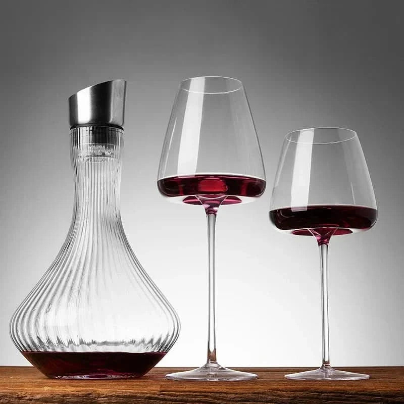 Close-up of premium crystal glassware showing intricate craftsmanship