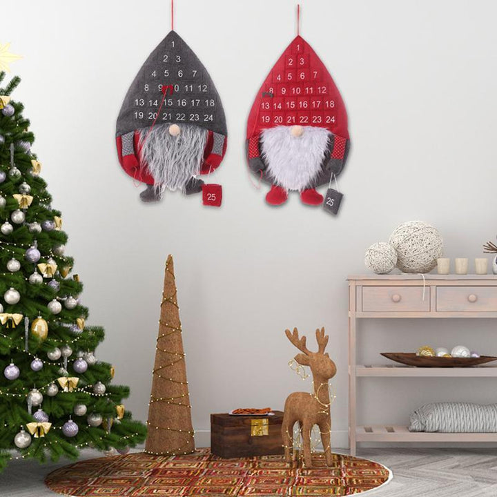 Hanging Santa Christmas countdown advent calendar for holiday wall decor