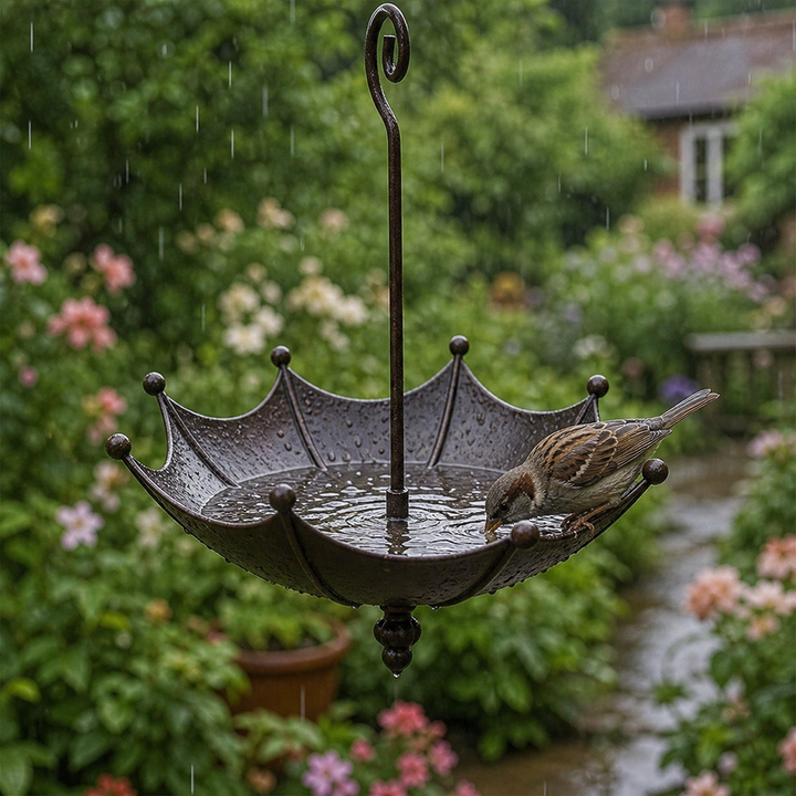 Wildlife hanging bird bath and feeder for garden decoration