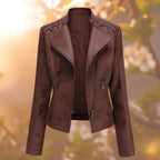 Marjorie | Women’s Blush Faux Leather Jacket