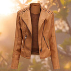Marjorie | Women’s Blush Faux Leather Jacket