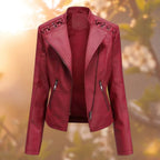 Marjorie | Women’s Blush Faux Leather Jacket