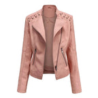 Marjorie | Women’s Blush Faux Leather Jacket