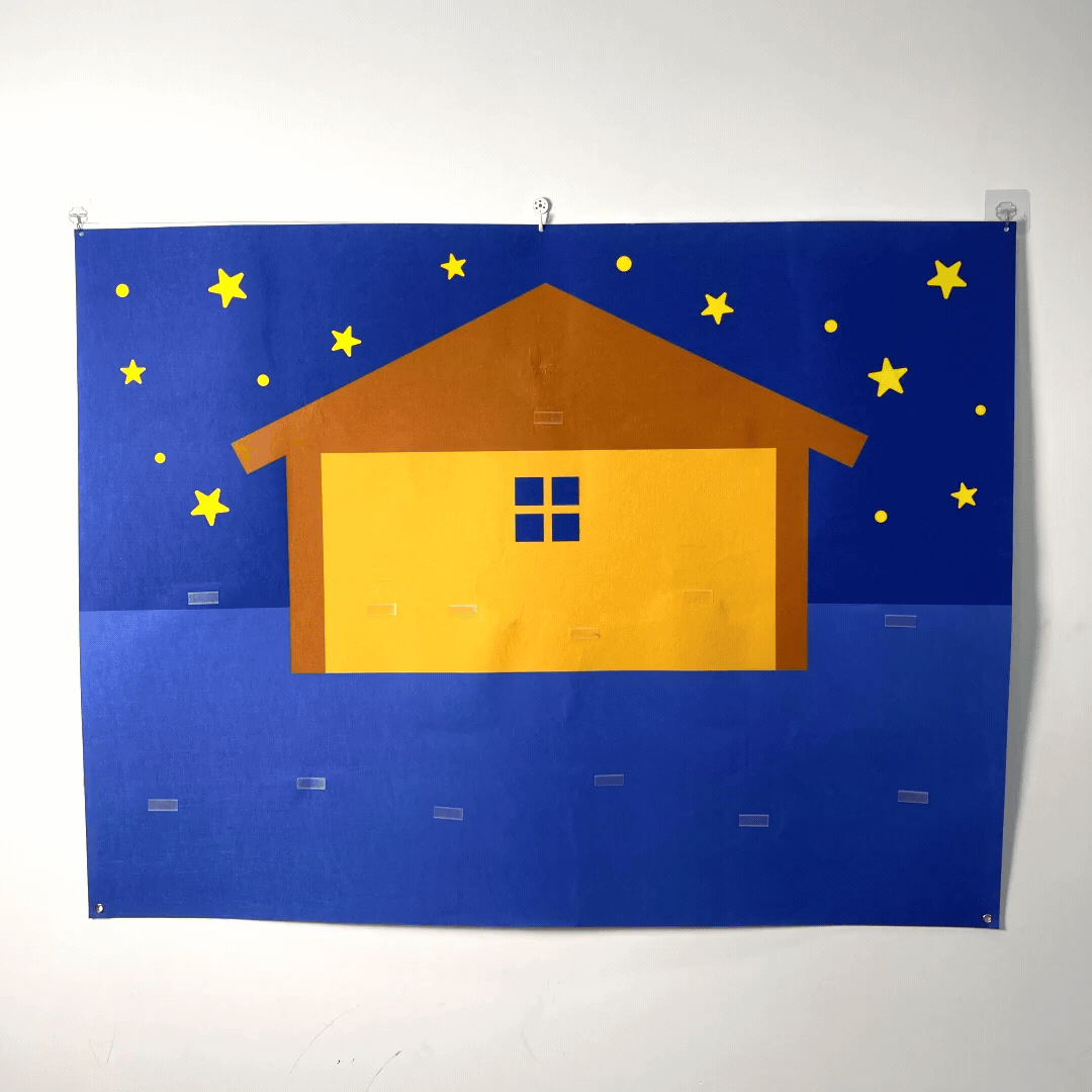 Interactive kids felt nativity scene set arranged for holiday play