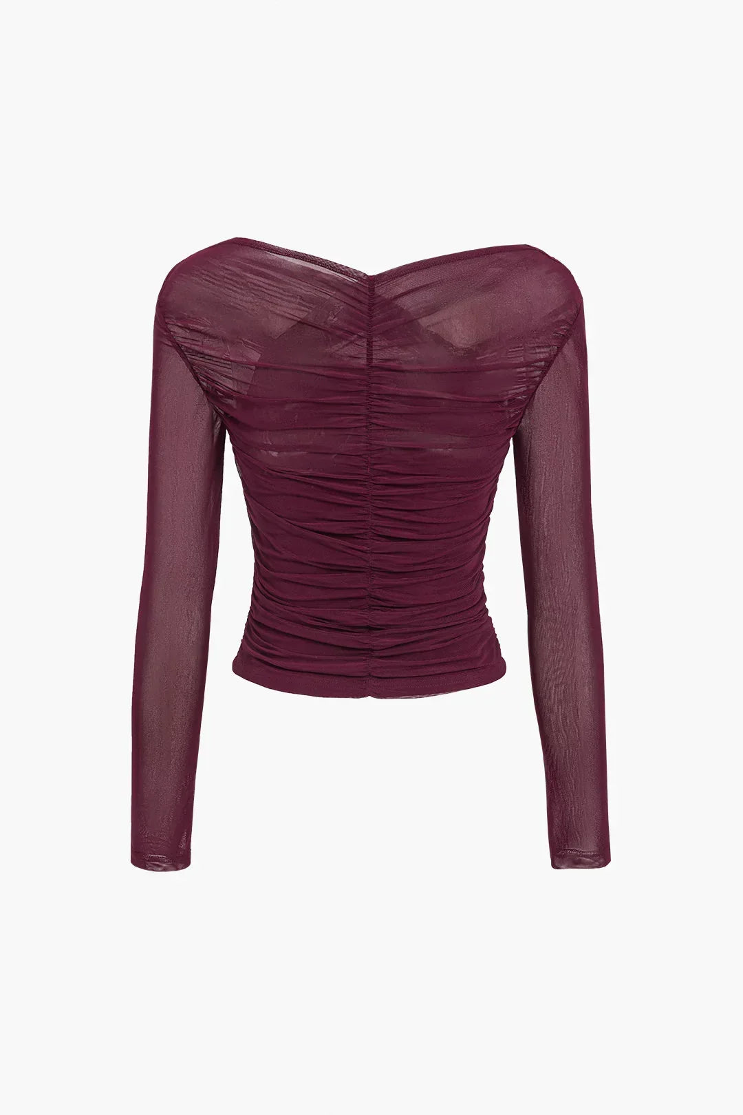 Elegant black ruched cross wrap top for evening wear