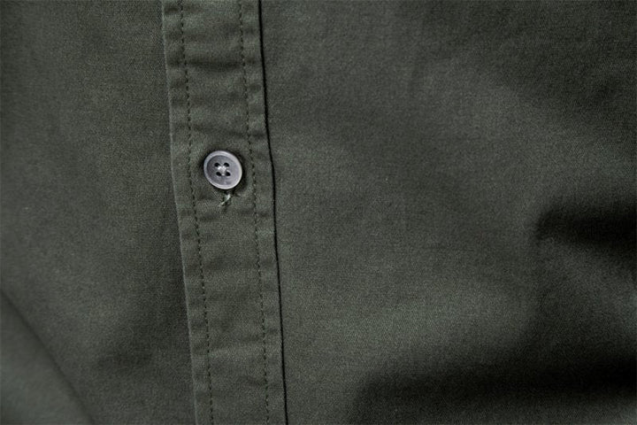 Folded men's overshirt displaying neat packaging presentation