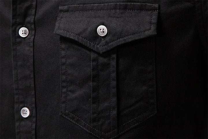 Layered outfit idea featuring men's casual button-up overshirt