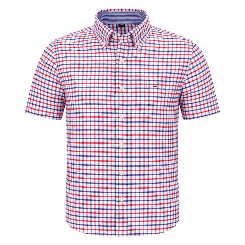 Inner tag and neckline stitching of comfortable men's casual wear