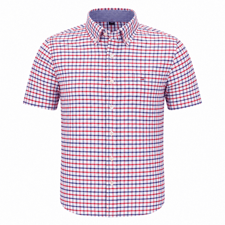 Inner tag and neckline stitching of comfortable men's casual wear