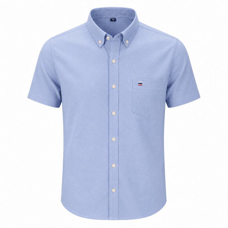 Lightweight men's summer shirt laid flat showcasing versatile styling