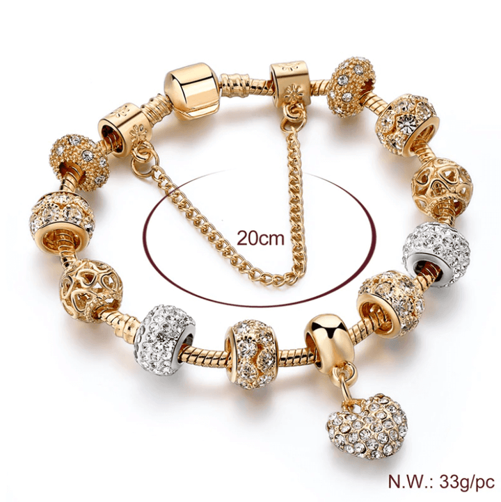 Stylish fashion jewelry heart charm bracelet accessory for her