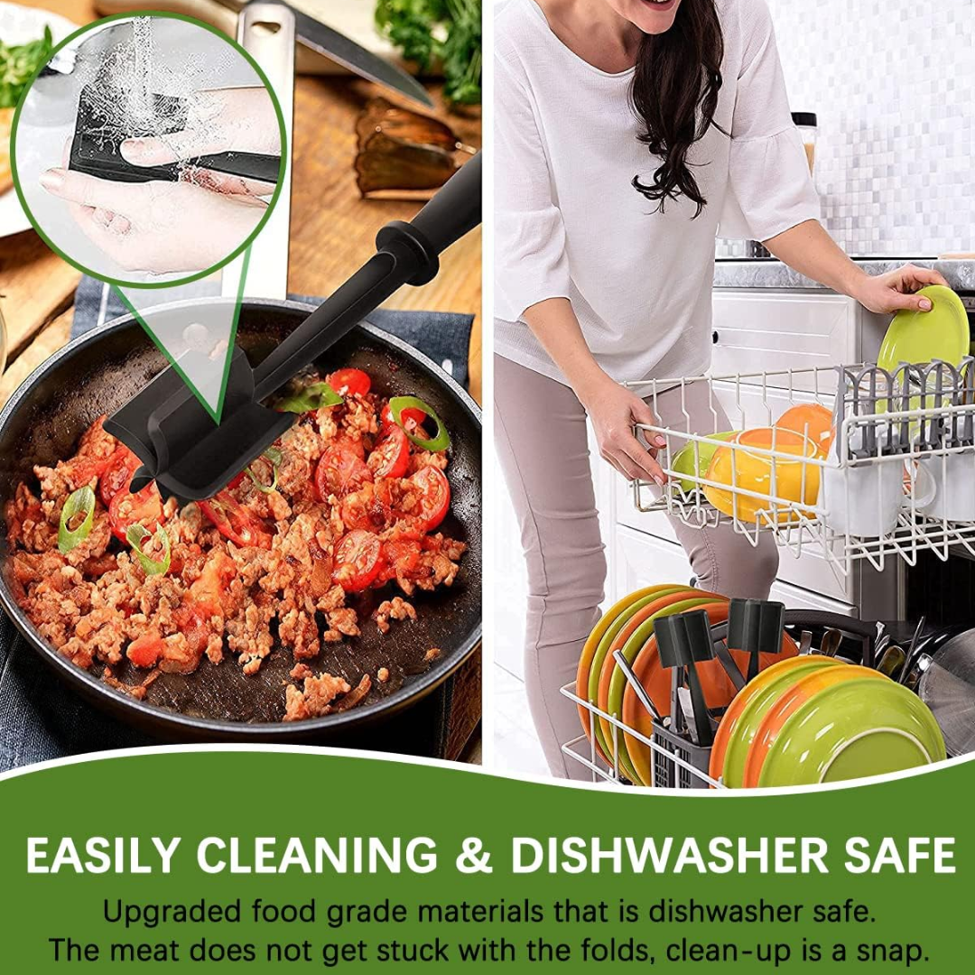 Durable cooking utensil food chopper designed for safe nonstick cookware use
