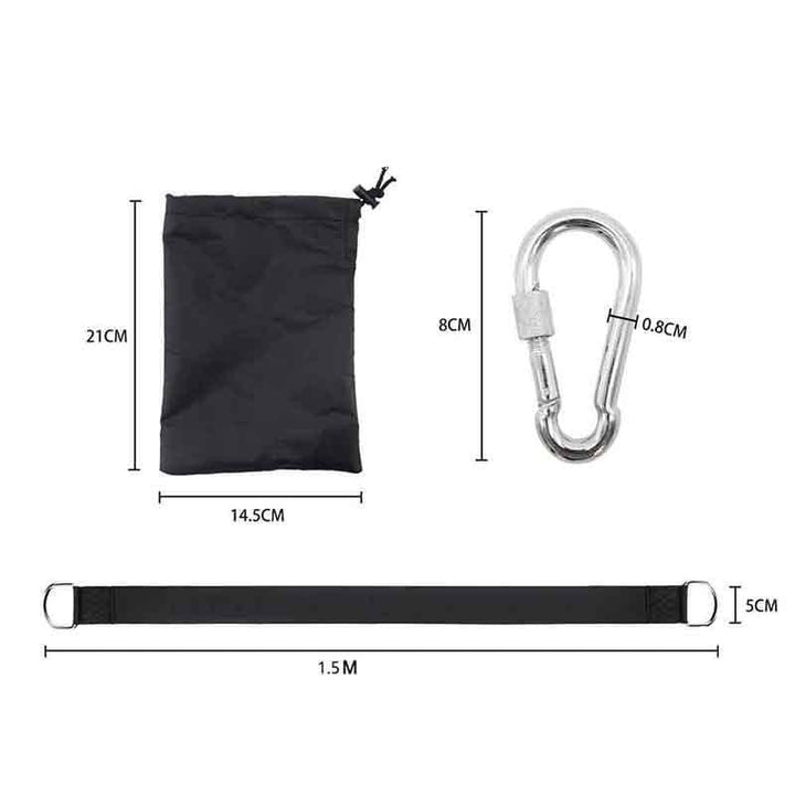Durable hammock hanging straps wrapped around a tree for outdoor relaxation setup.