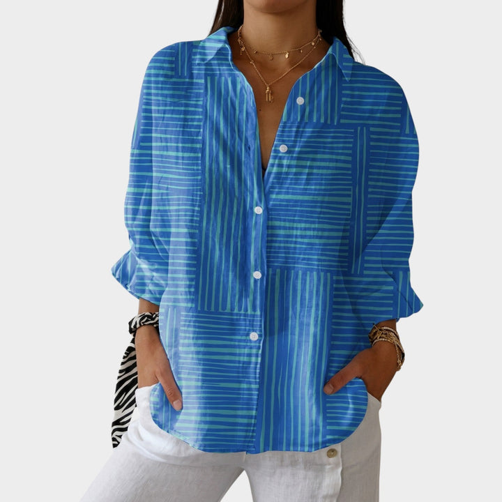 Fabric detail of the lightweight floral garden blouse ideal for summer fashion wear