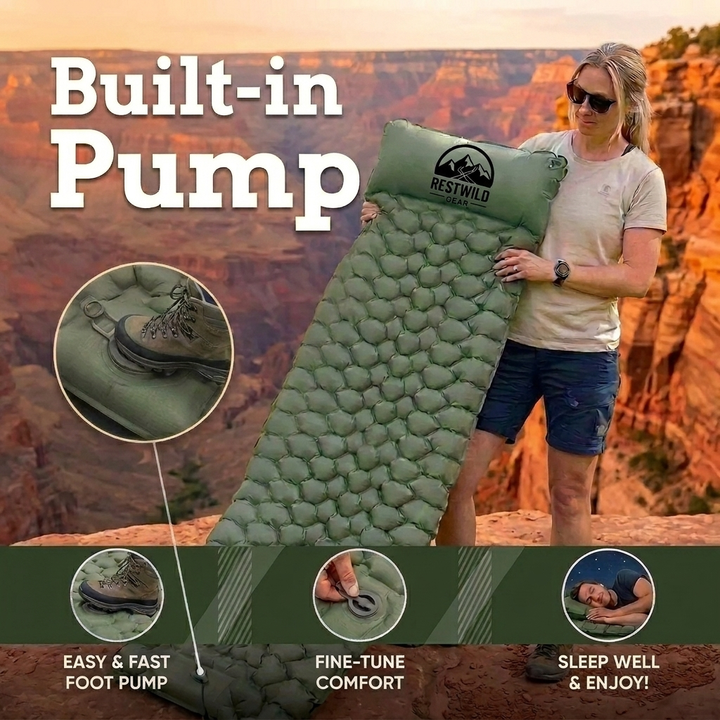 Durable waterproof material texture of the ultralight camping mattress