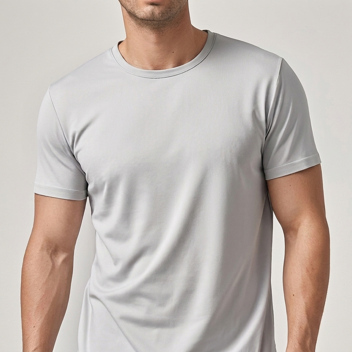 Casual wear men's short sleeve t-shirt featuring a classic collar cut