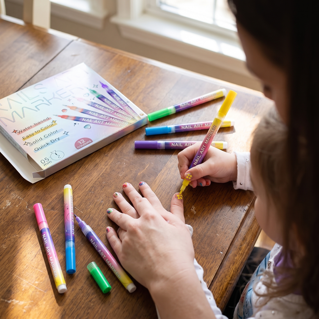Kids washable nail art pen set for creative play and arts and crafts