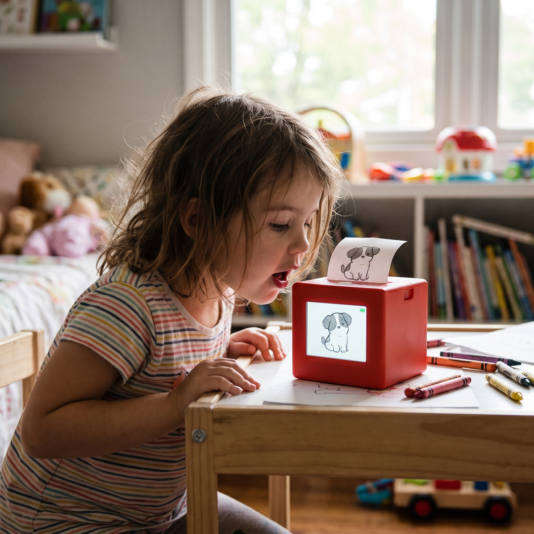 Child-friendly mini printer and drawing toy printing custom paper stickers