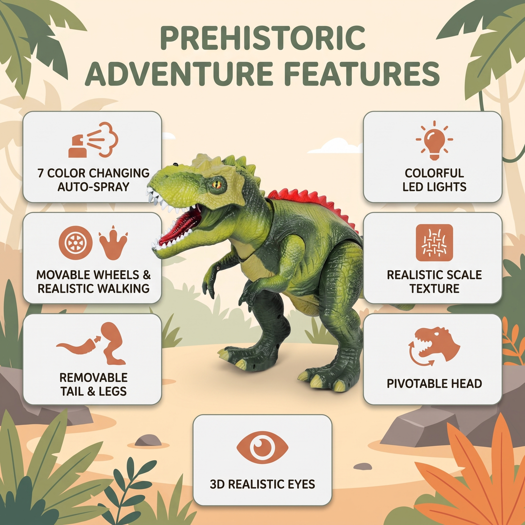 Side view of the rc t rex dinosaur toy in action pose