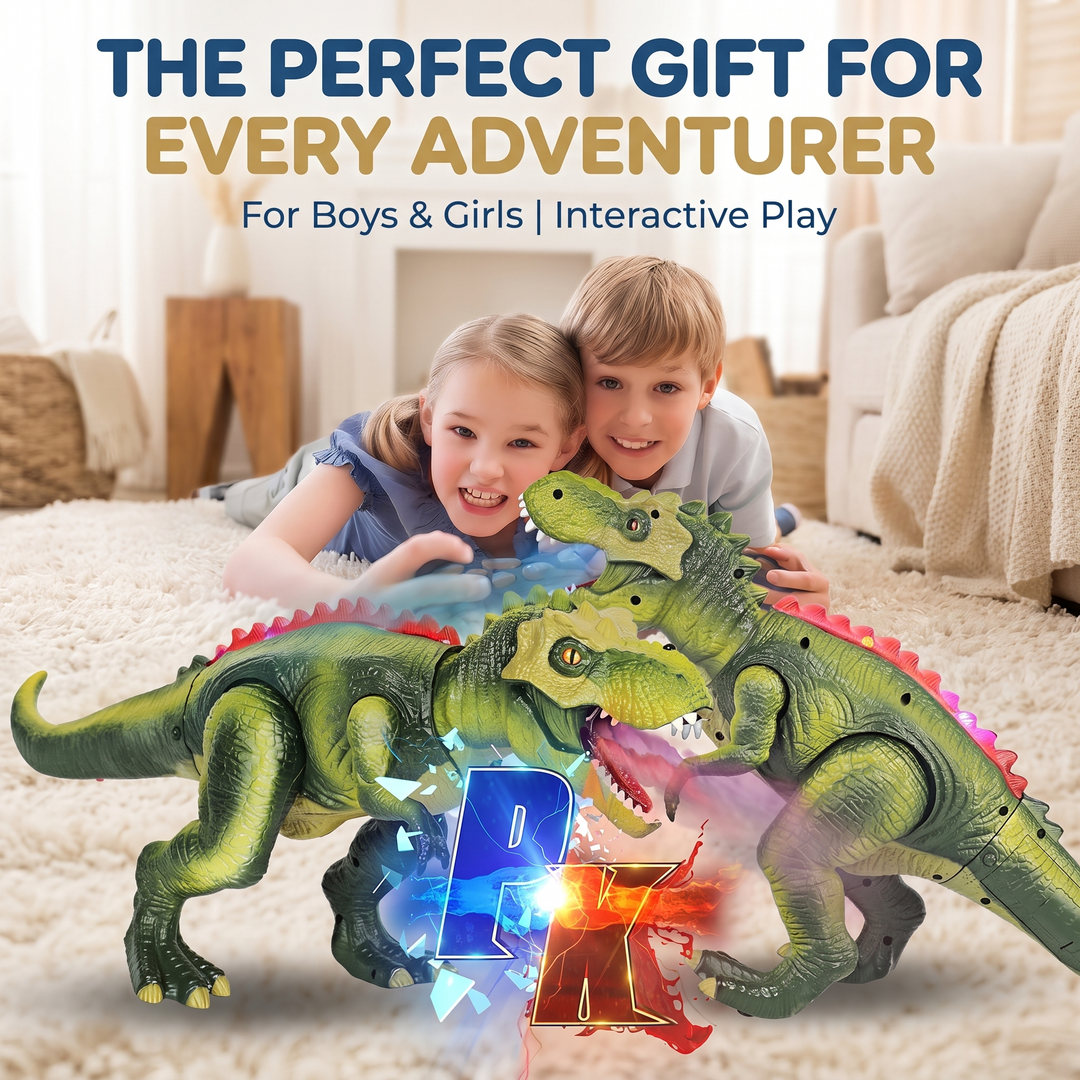 Packaged kids remote control dinosaur toy box presentation