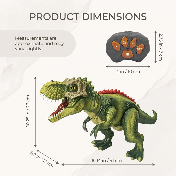 Dinosaur figure demonstrating mist spray feature from mouth