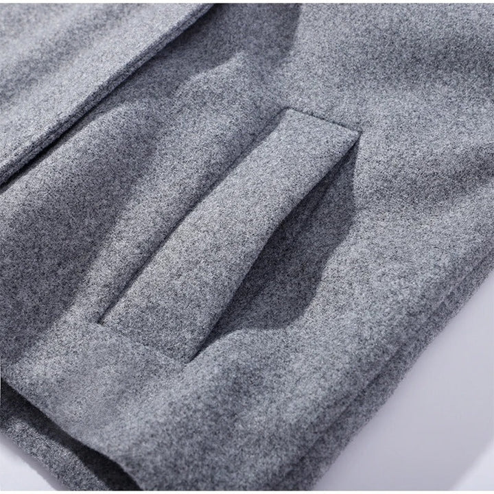 Textured fabric detail of gray winter outerwear for women
