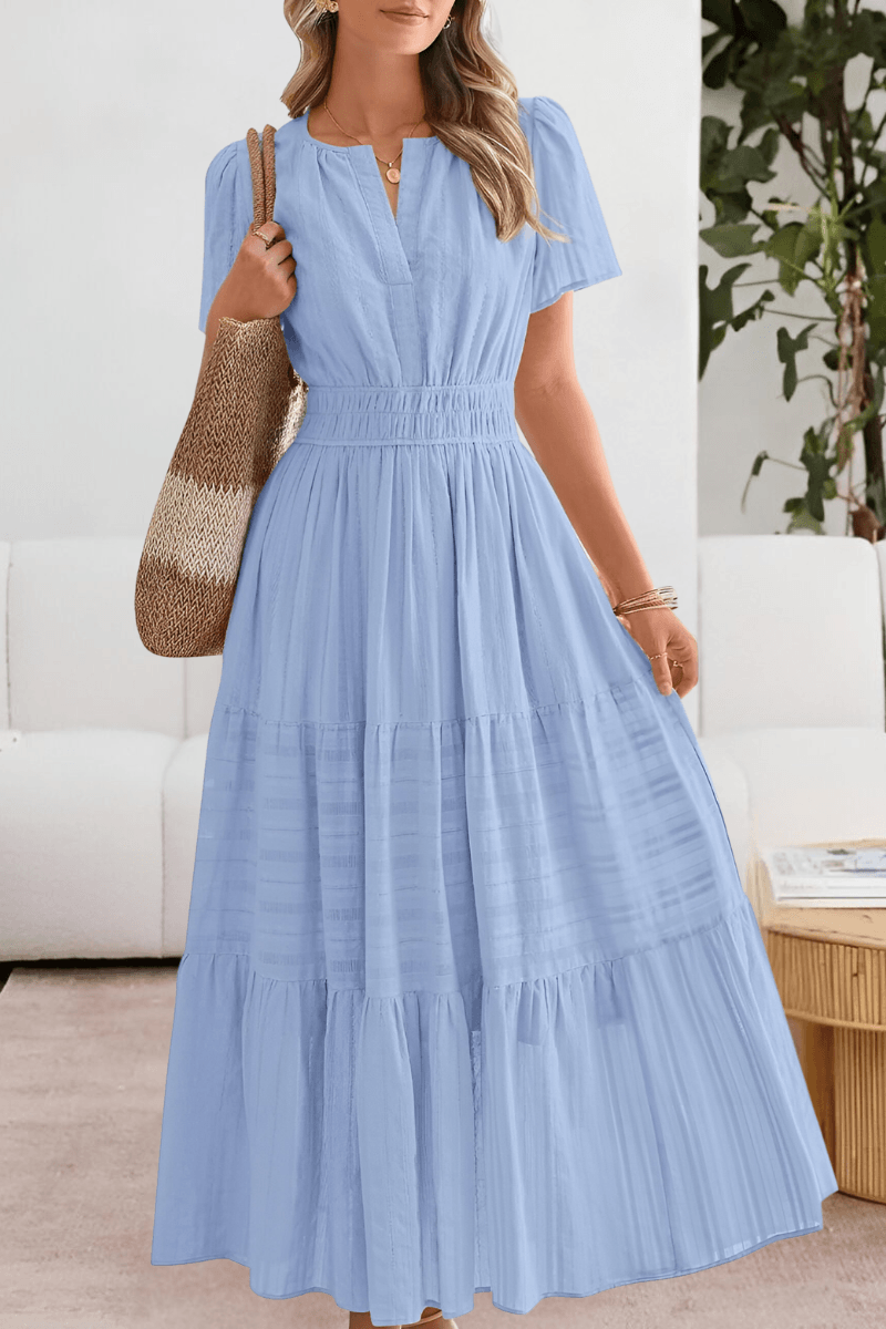 Stylish tiered maxi dress for women, ideal for casual outings