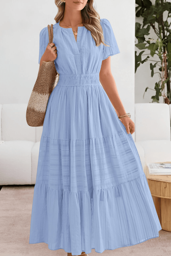 Stylish tiered maxi dress for women, ideal for casual outings