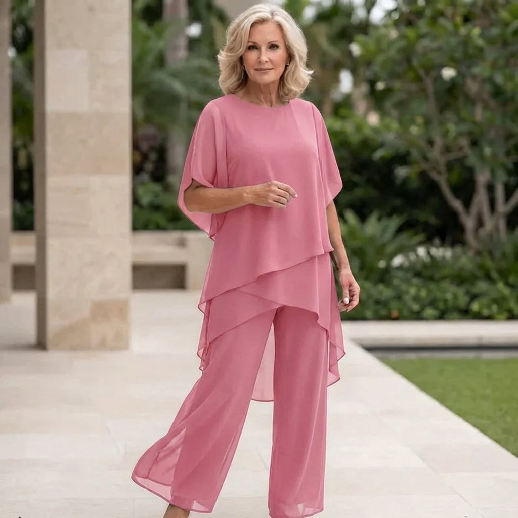 Model wearing the fashionable women's co ord set in a modern lifestyle setting