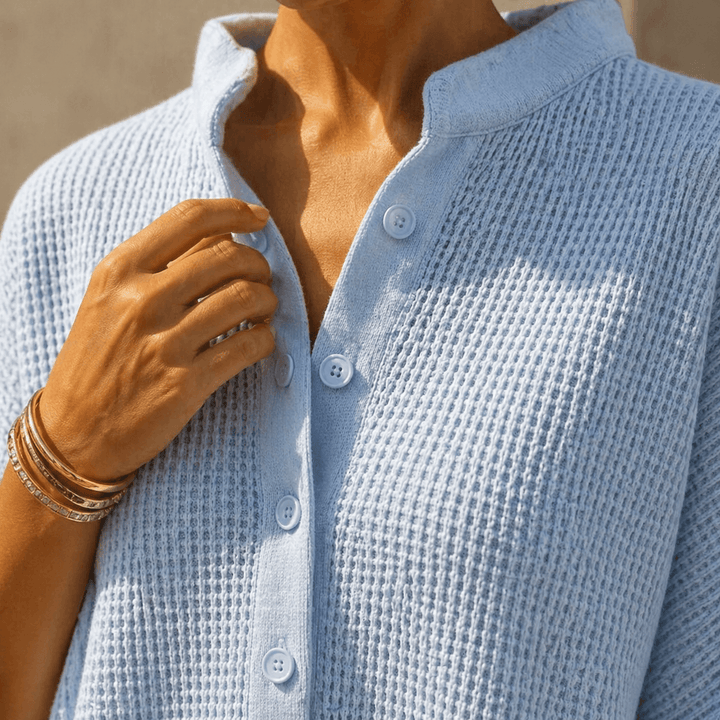 Casual dolman sleeve top from a waffle-knit lounge set